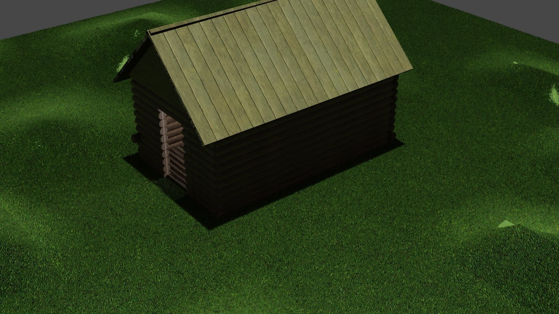capanna di legno     log cabin 3D model_2
