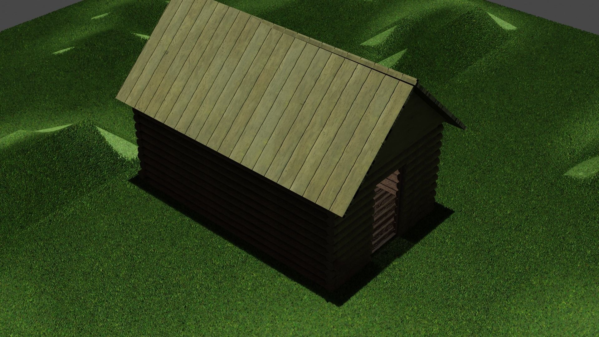 capanna di legno     log cabin 3D model_3