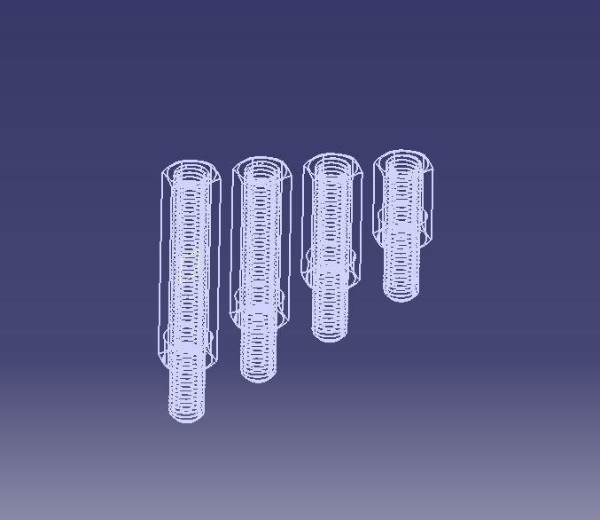 Hexagonal Stud Male-Female Connector 3D print model_11