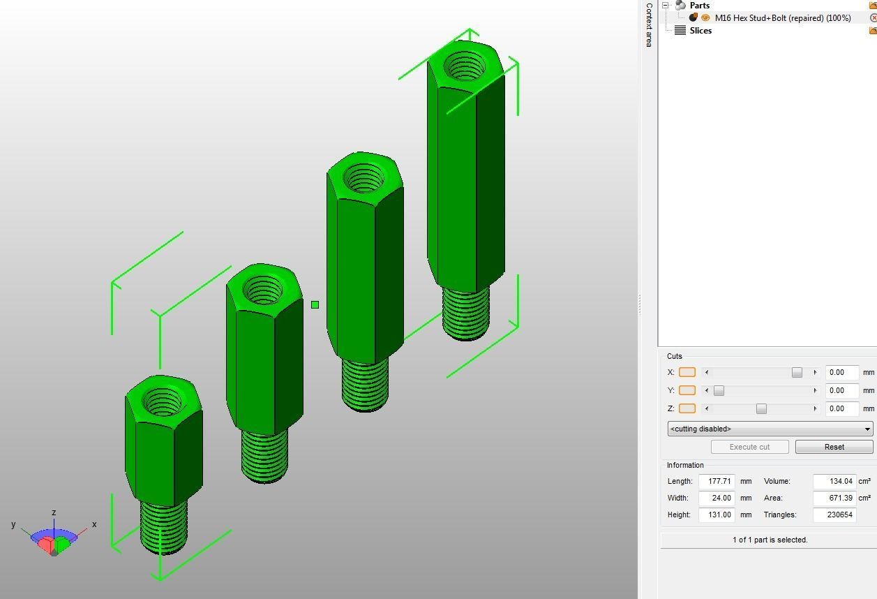 Hexagonal Stud Male-Female Connector 3D print model_17