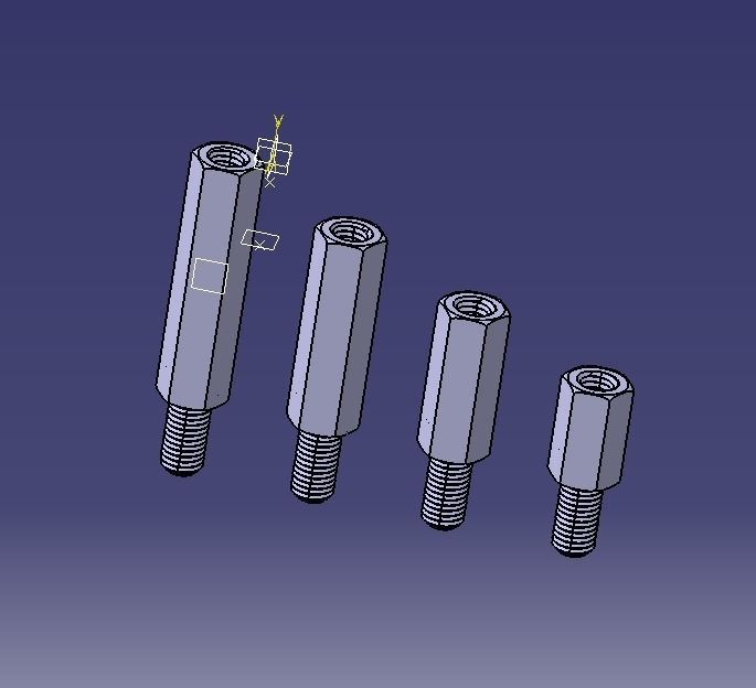 Hexagonal Stud Male-Female Connector 3D print model_21