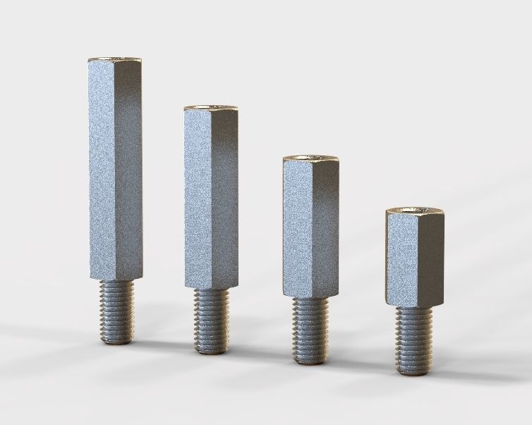 Hexagonal Stud Male-Female Connector 3D print model_33