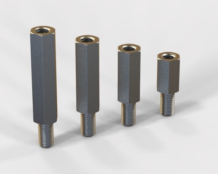 Hexagonal Stud Male-Female Connector 3D print model_30
