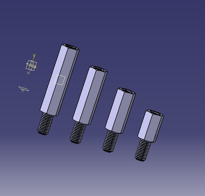 Hexagonal Stud Male-Female Connector 3D print model_4