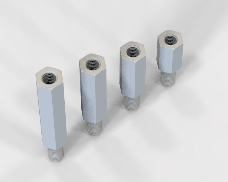 Hexagonal Stud Male-Female Connector 3D print model_28