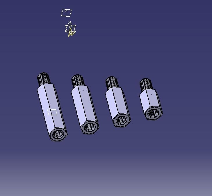 Hexagonal Stud Male-Female Connector 3D print model_27