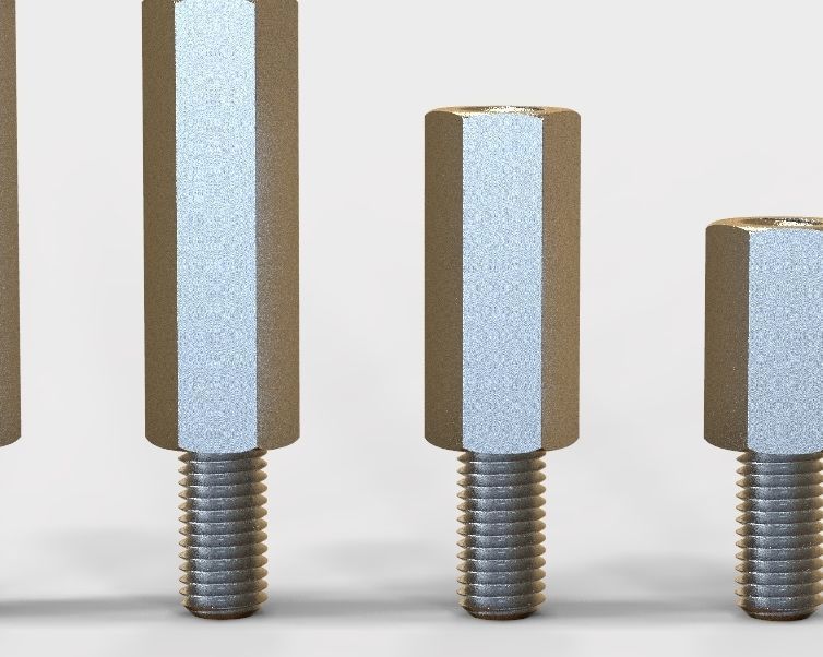 Hexagonal Stud Male-Female Connector 3D print model_39