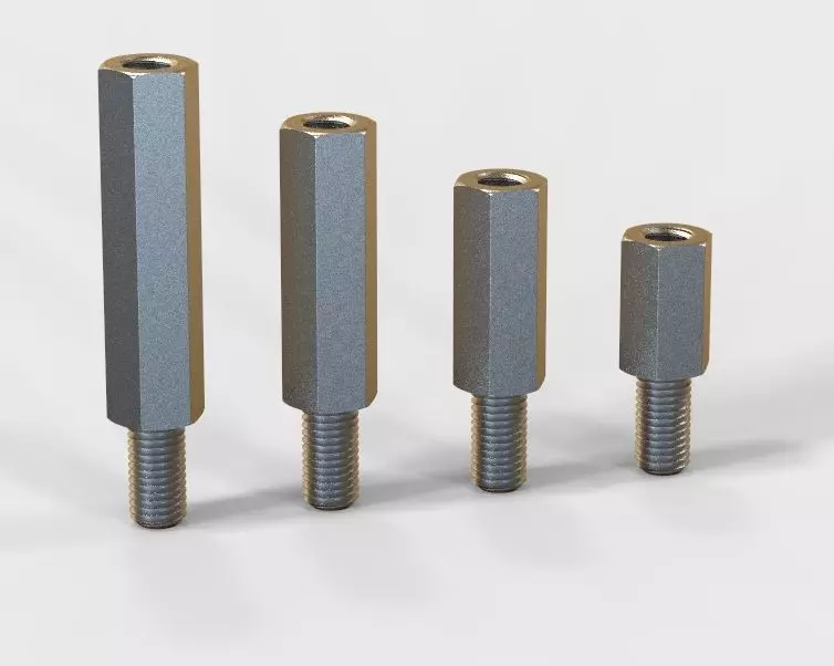 Hexagonal Stud Male-Female Connector 3D print model_0