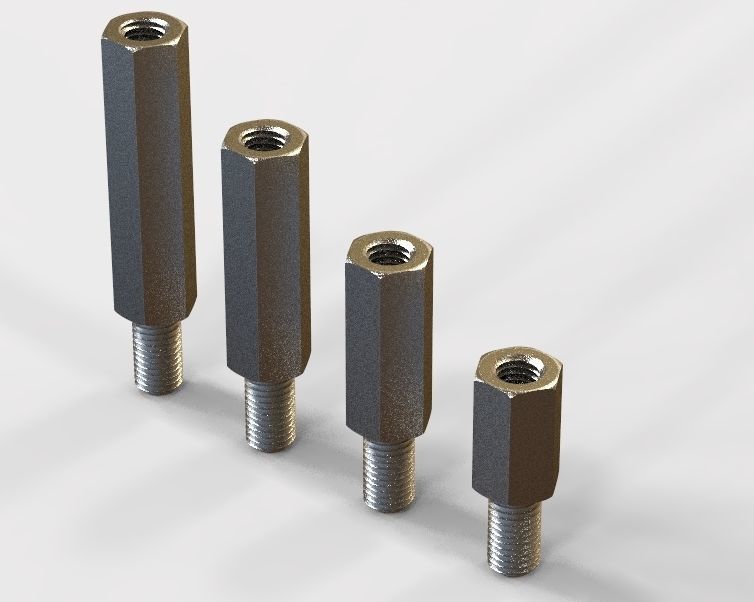 Hexagonal Stud Male-Female Connector 3D print model_1