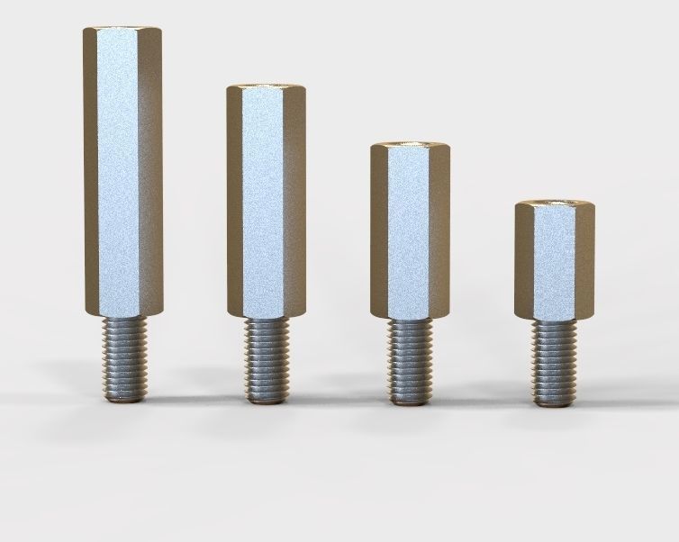 Hexagonal Stud Male-Female Connector 3D print model_32