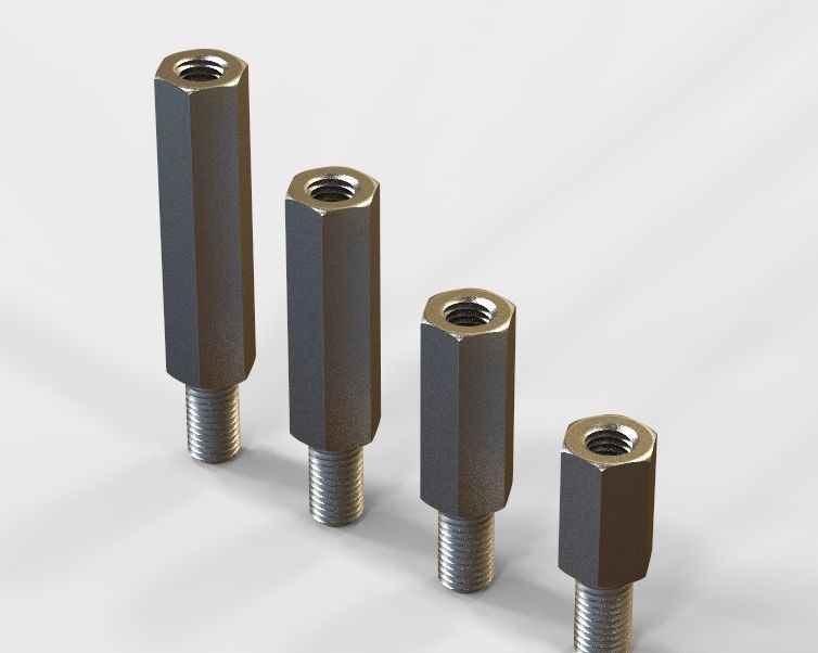 Hexagonal Stud Male-Female Connector 3D print model_34