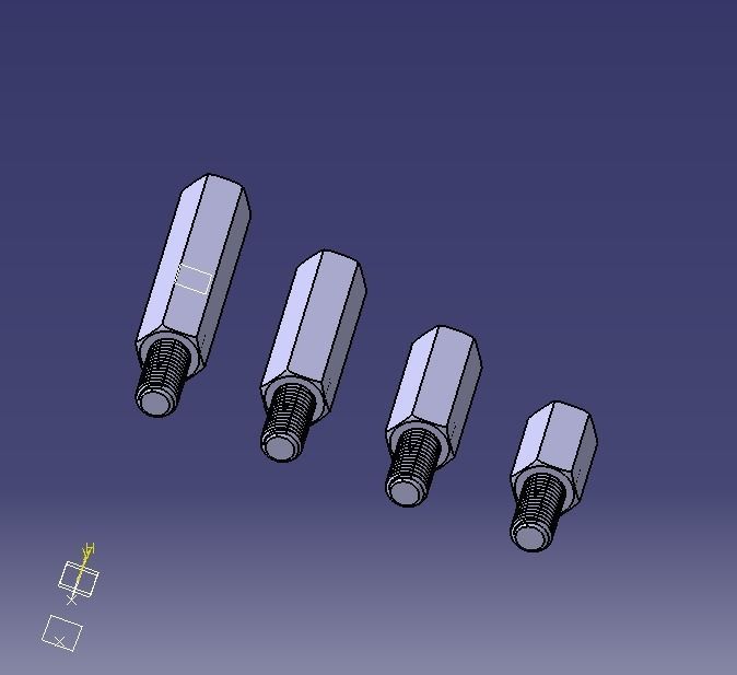 Hexagonal Stud Male-Female Connector 3D print model_6
