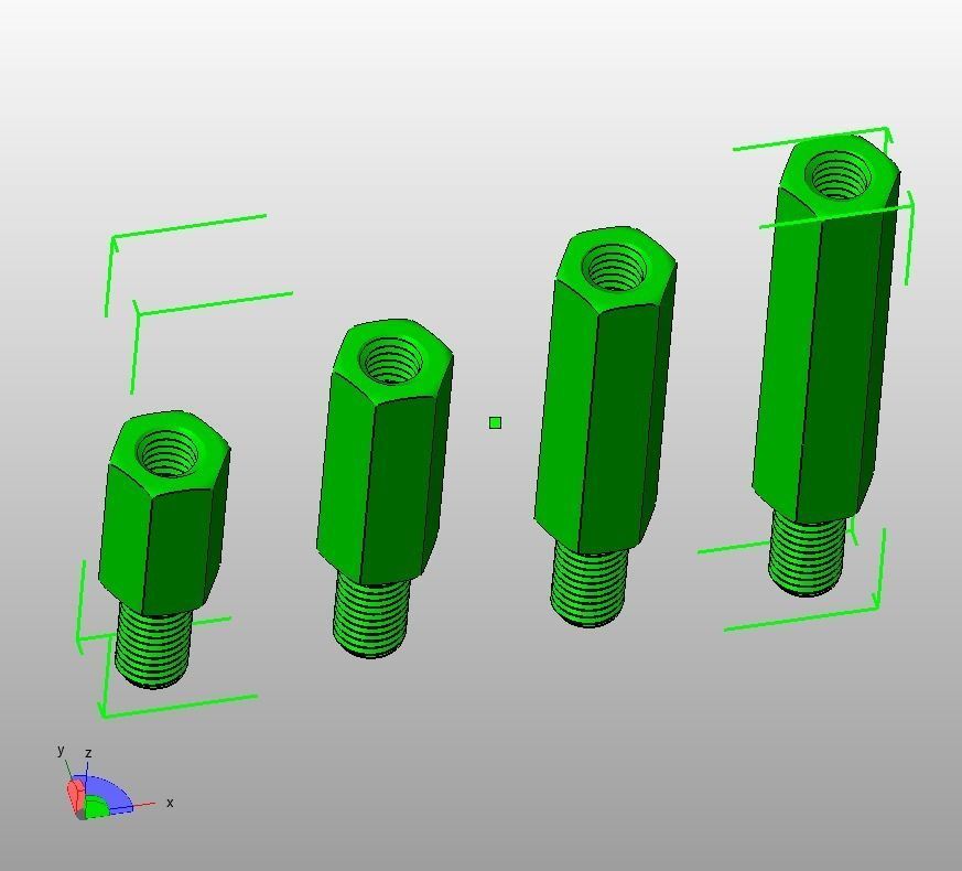 Hexagonal Stud Male-Female Connector 3D print model_20