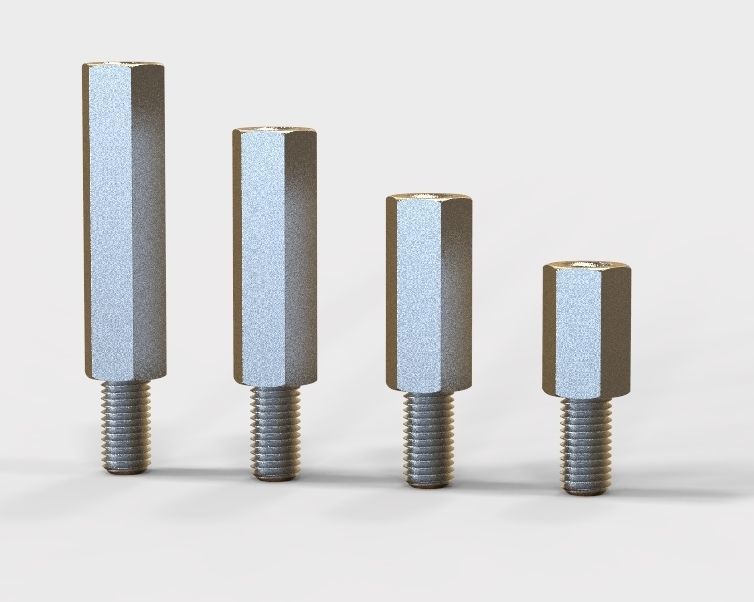 Hexagonal Stud Male-Female Connector 3D print model_35