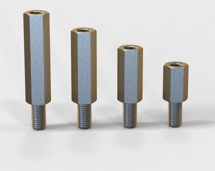 Hexagonal Stud Male-Female Connector 3D print model_31