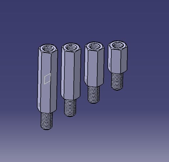 Hexagonal Stud Male-Female Connector 3D print model_10