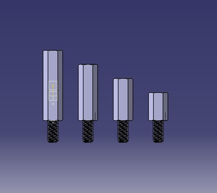 Hexagonal Stud Male-Female Connector 3D print model_2