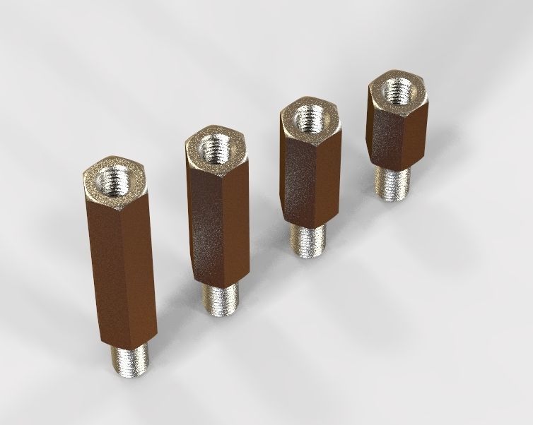 Hexagonal Stud Male-Female Connector 3D print model_29