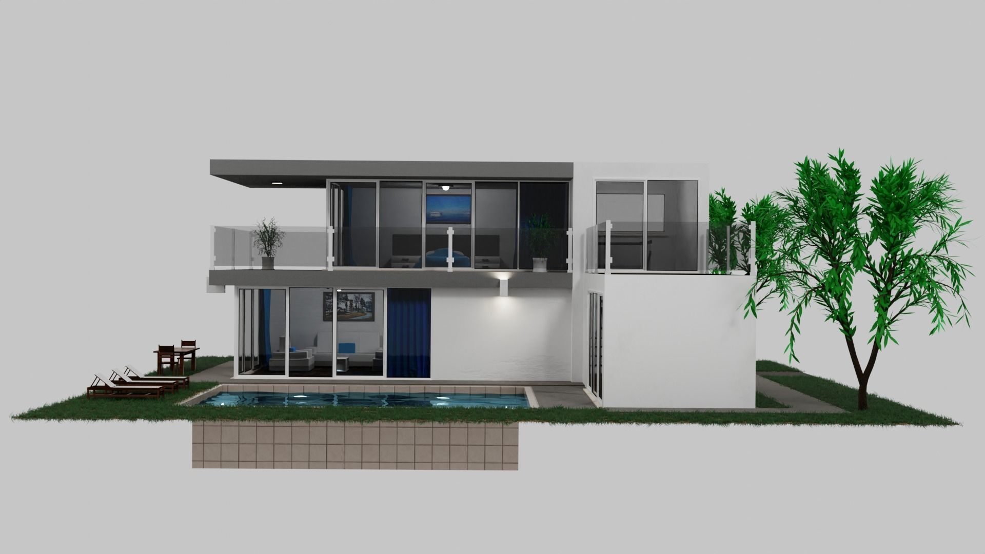 Modern House 3D model_1