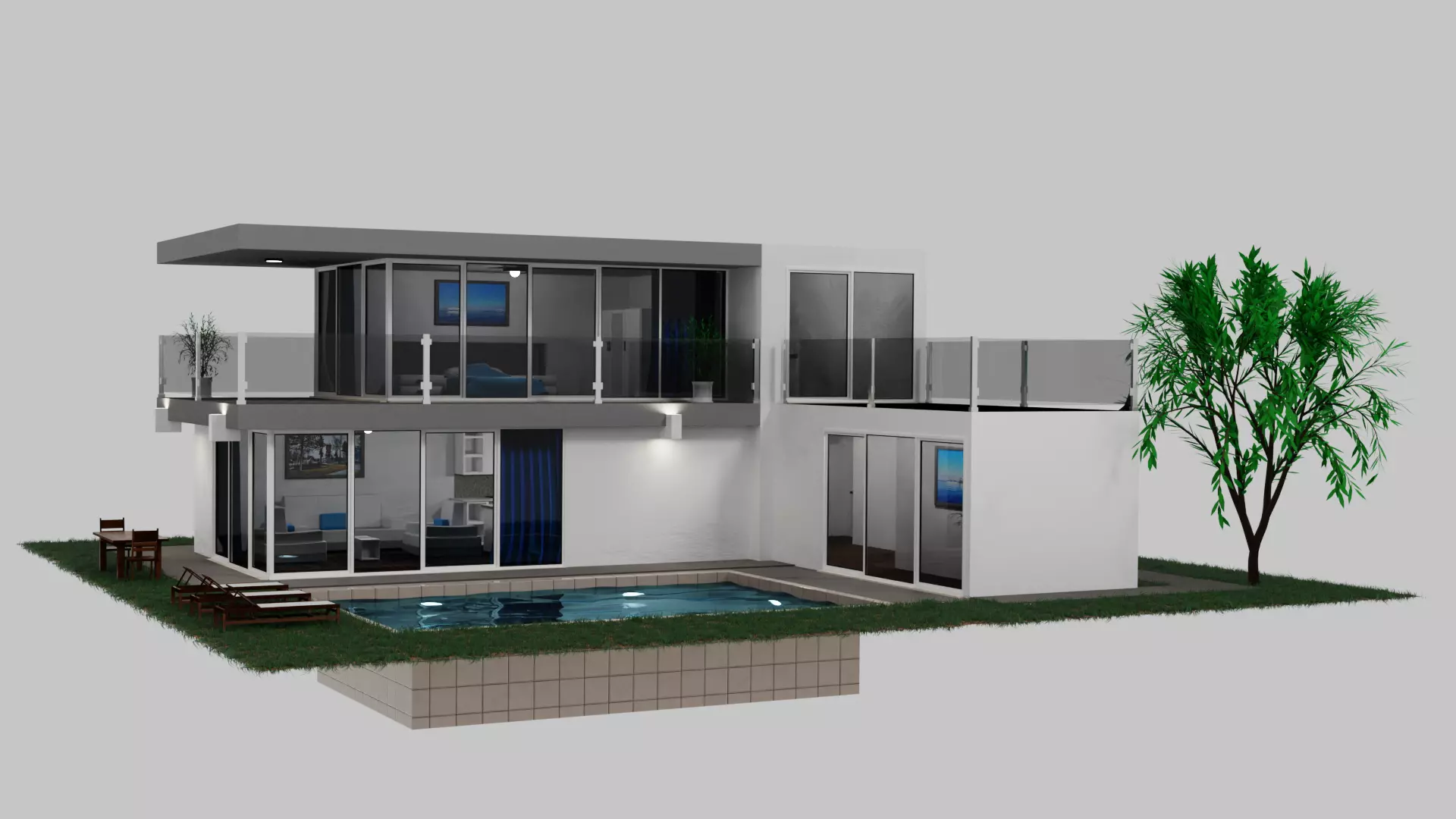 Modern House 3D model_0