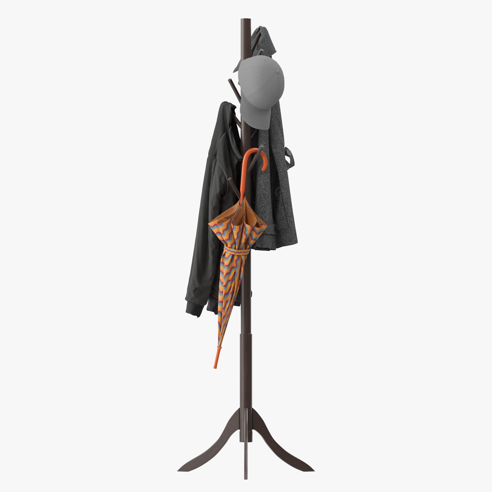 Coat Rack 8 Standing 3D model_7