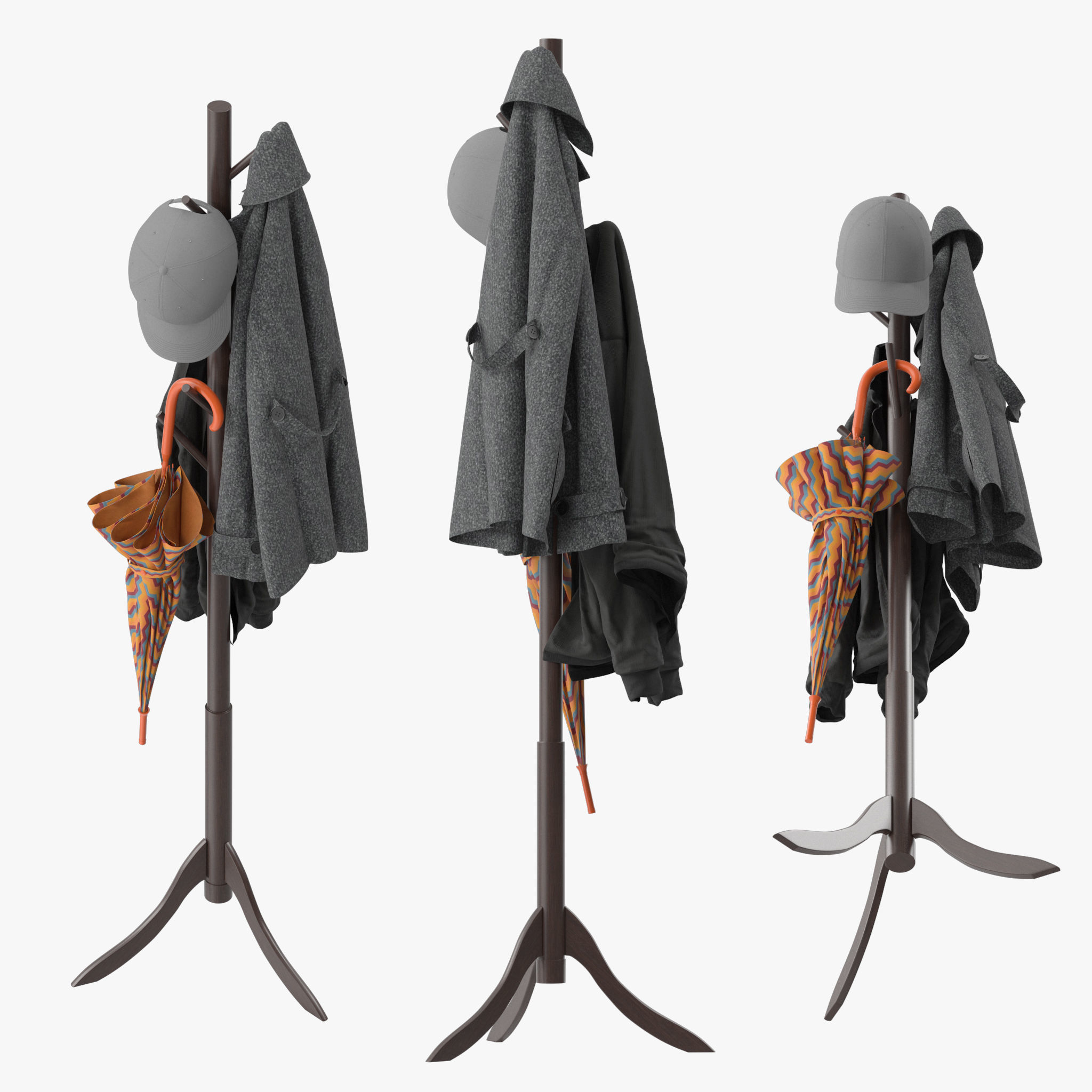 Coat Rack 8 Standing 3D model_2