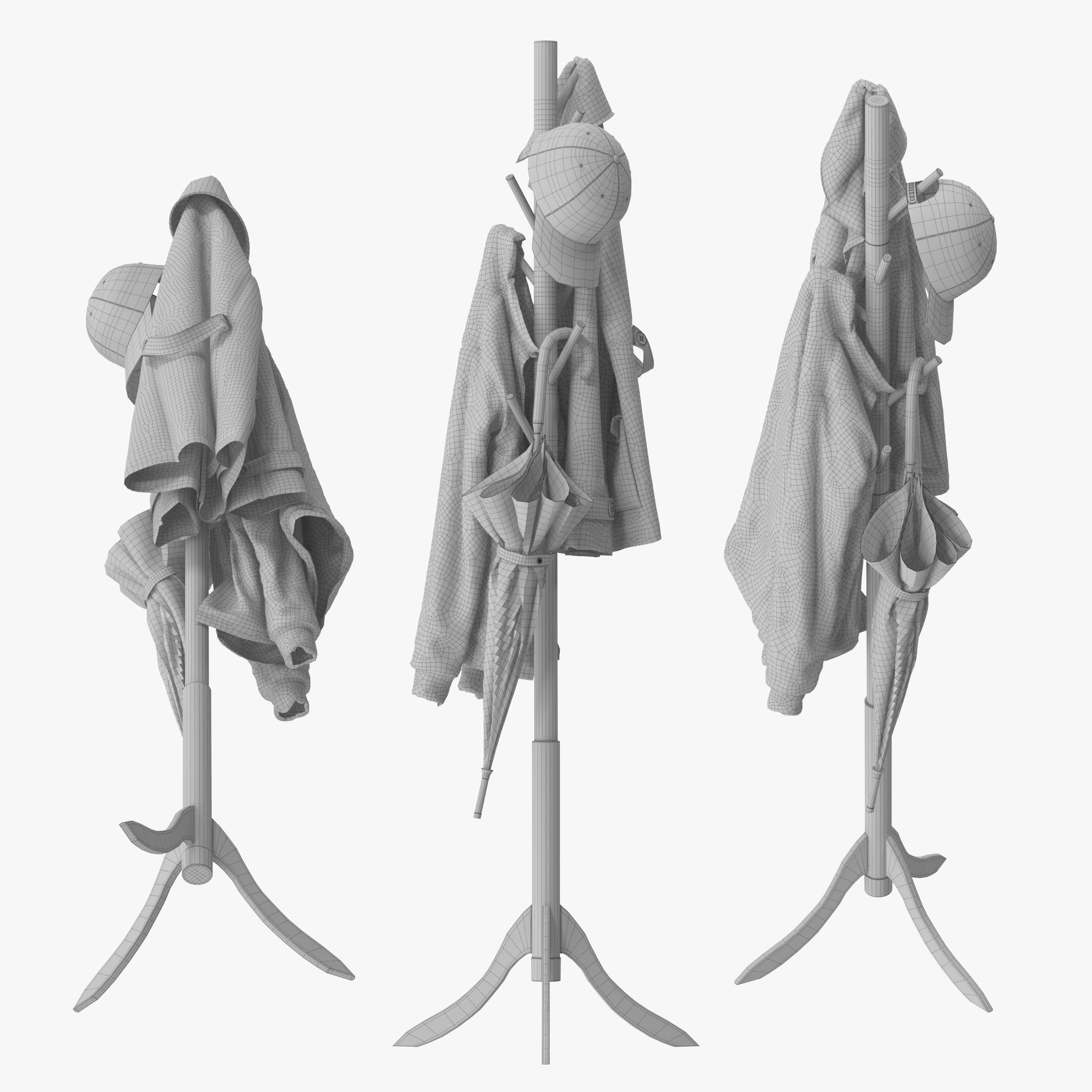 Coat Rack 8 Standing 3D model_16