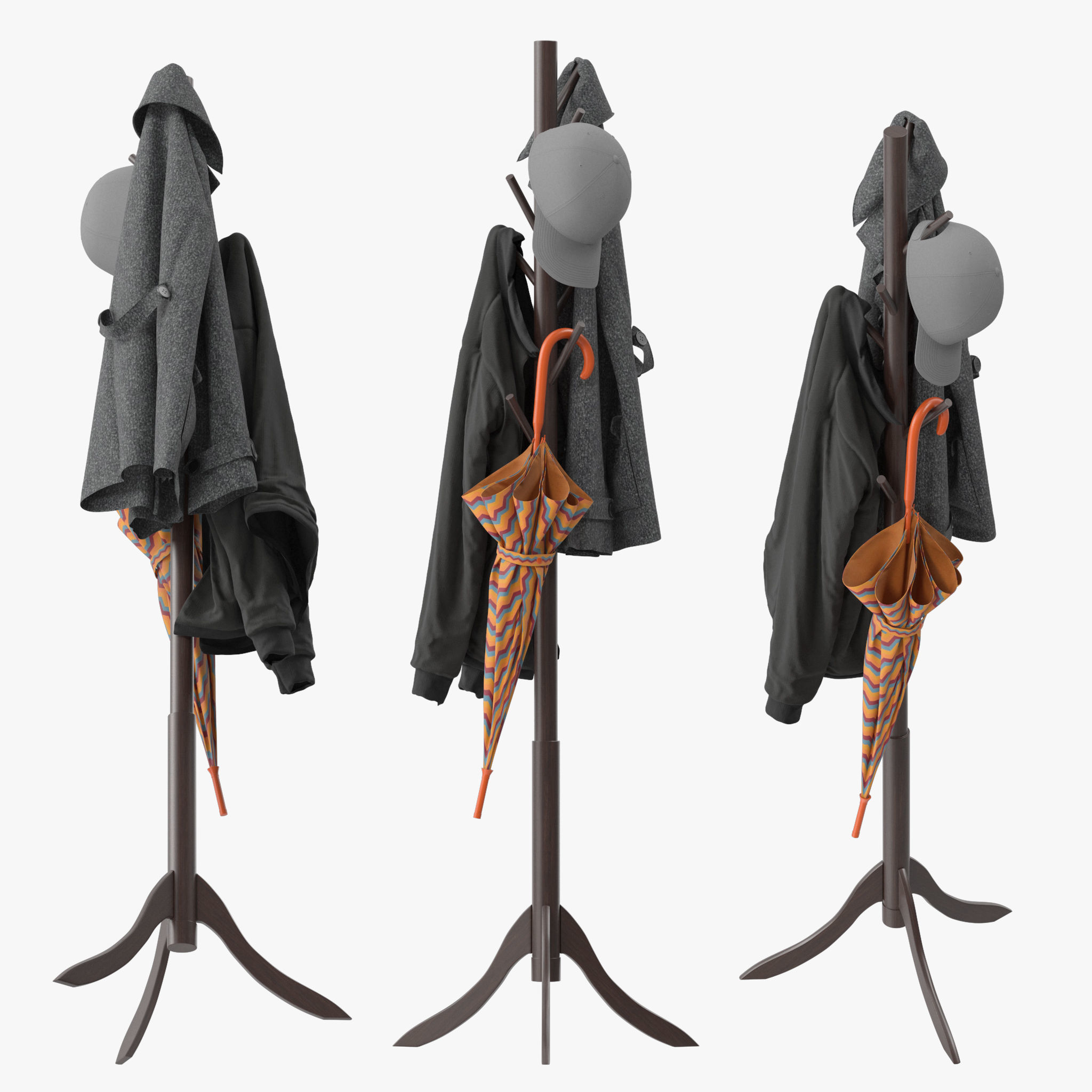Coat Rack 8 Standing 3D model_1