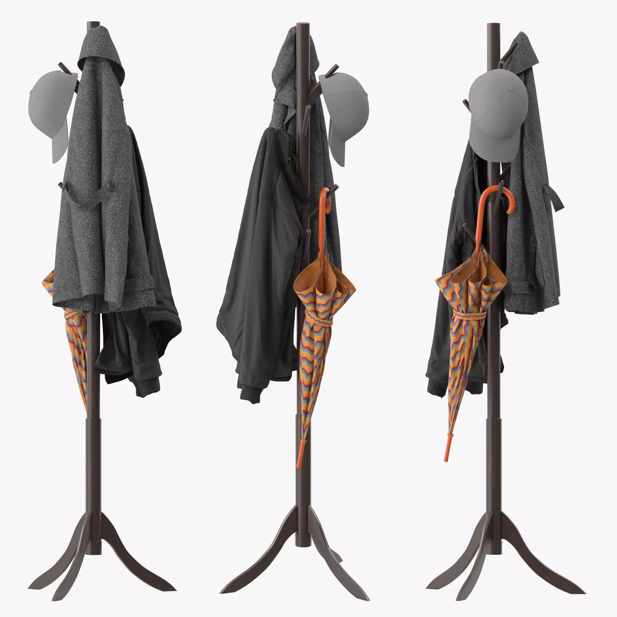 Coat Rack 8 Standing 3D model_0