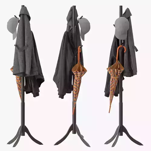 Coat Rack 8 Standing 3D model