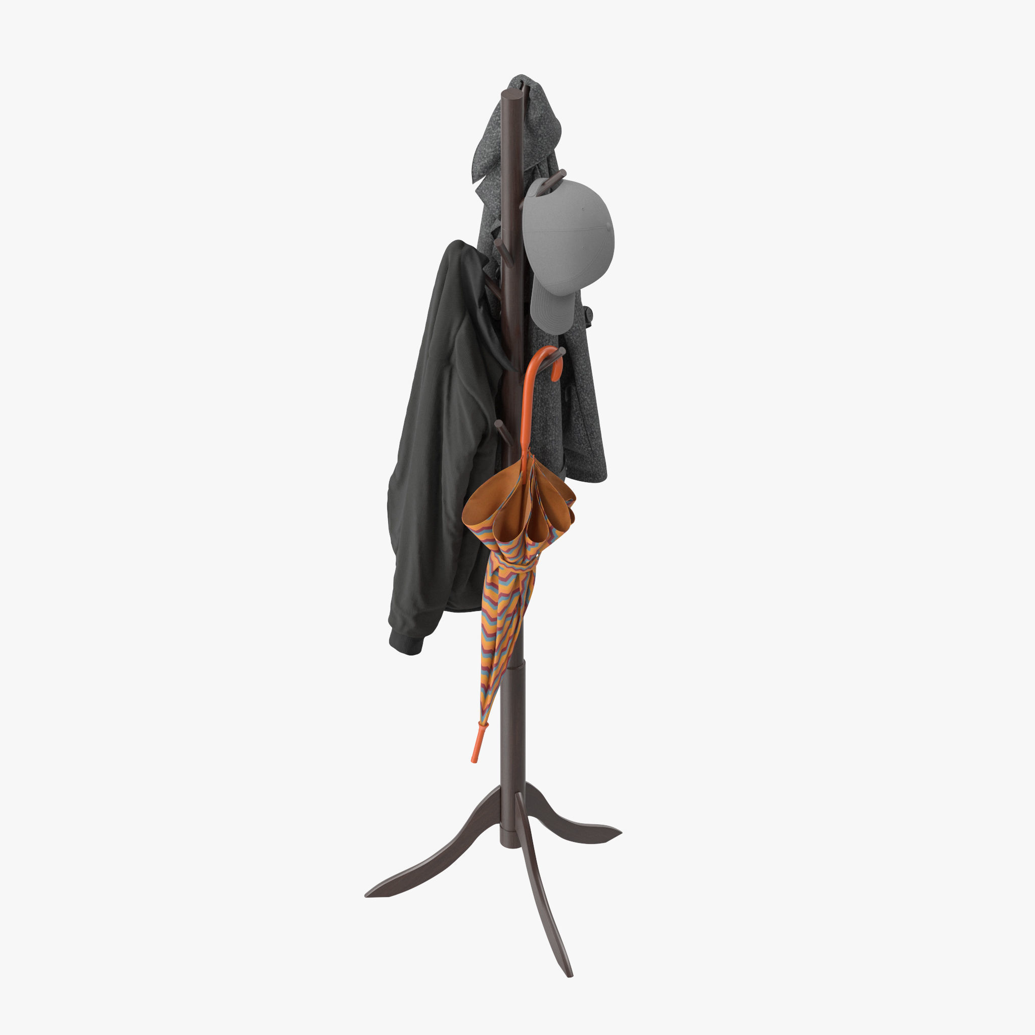 Coat Rack 8 Standing 3D model_9