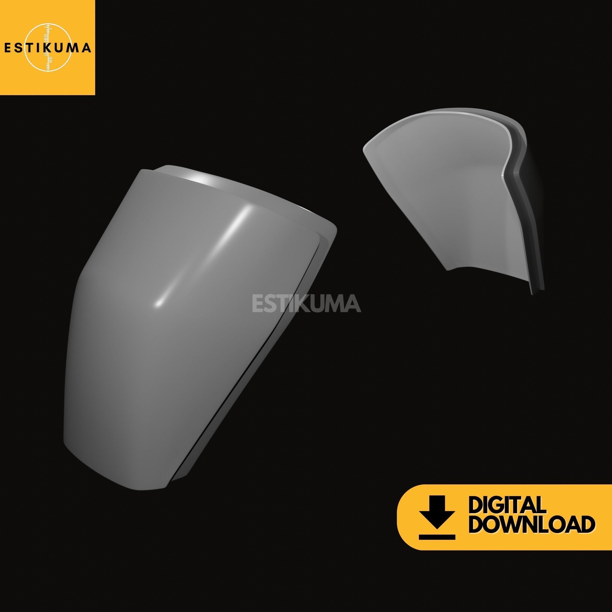 Bo Katan Shoulder Armor Digital 3D Model STL ONLY Star Wars 3D print model_2