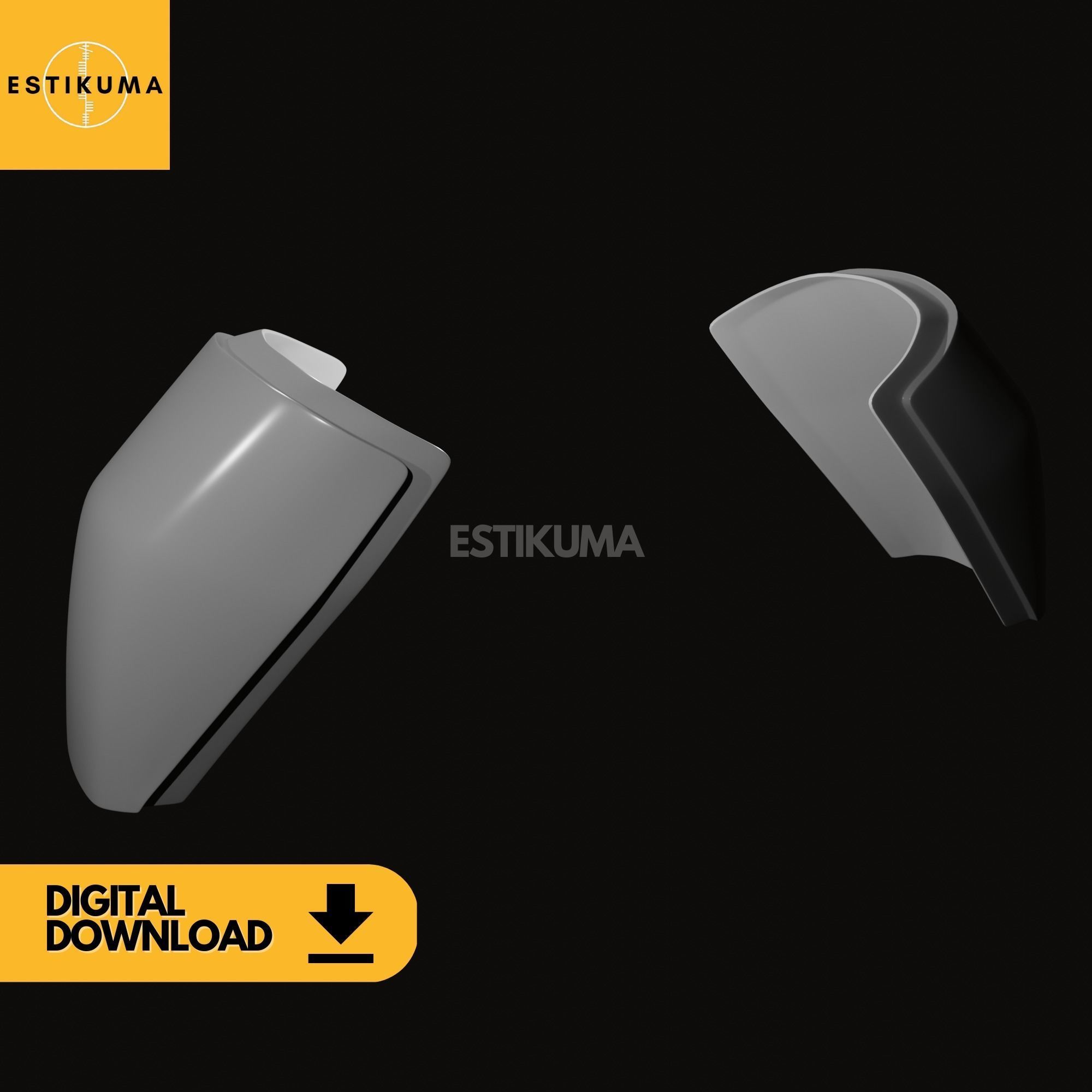 Bo Katan Shoulder Armor Digital 3D Model STL ONLY Star Wars 3D print model_1