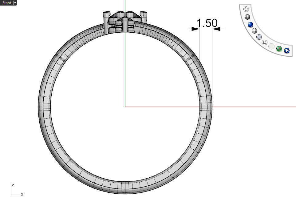 3 stone bypass ring 3D print model_8