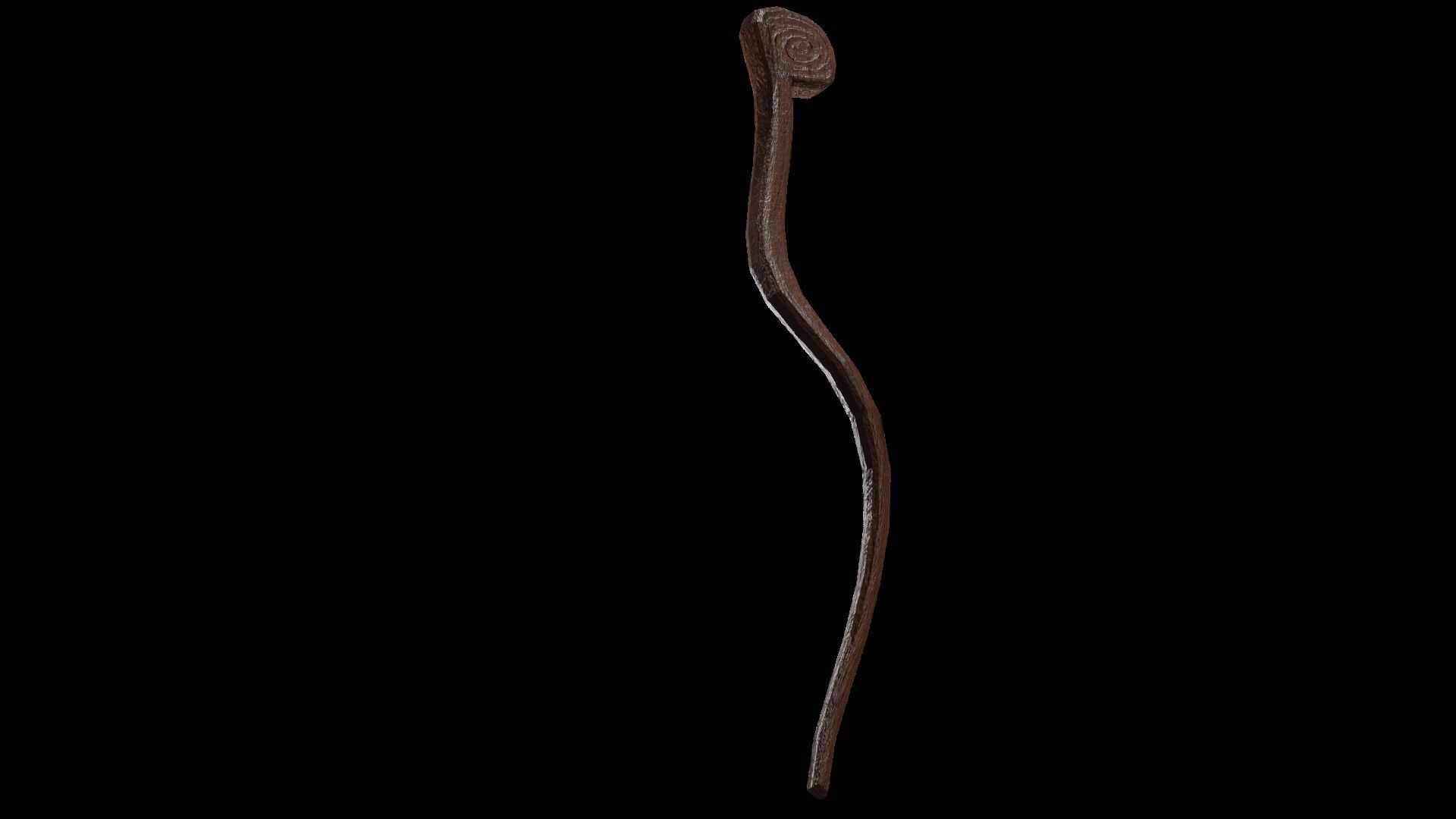 Staff - Wand - Walking Stick - Detailed low-poly Game Asset PBR 3D model_4