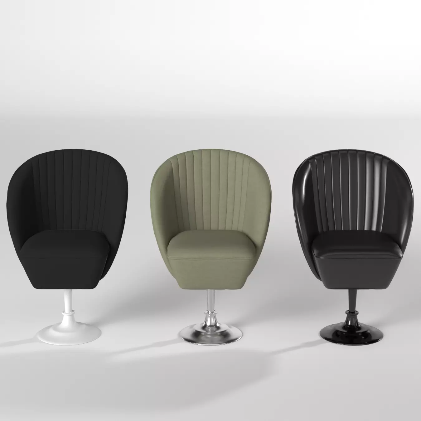Armchairs swivel chair with chrome base Free 3D model