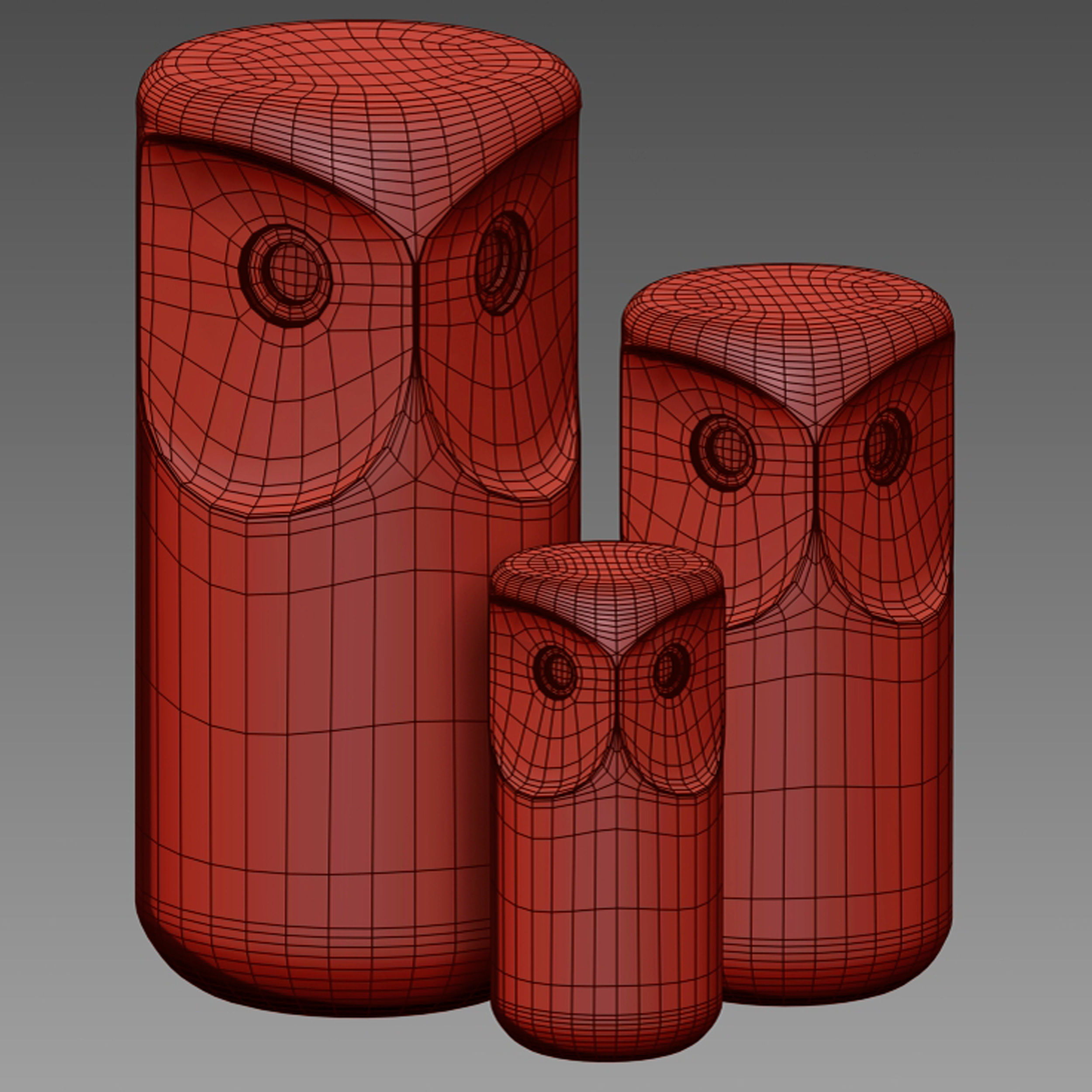 Owl figurine 3D model_10