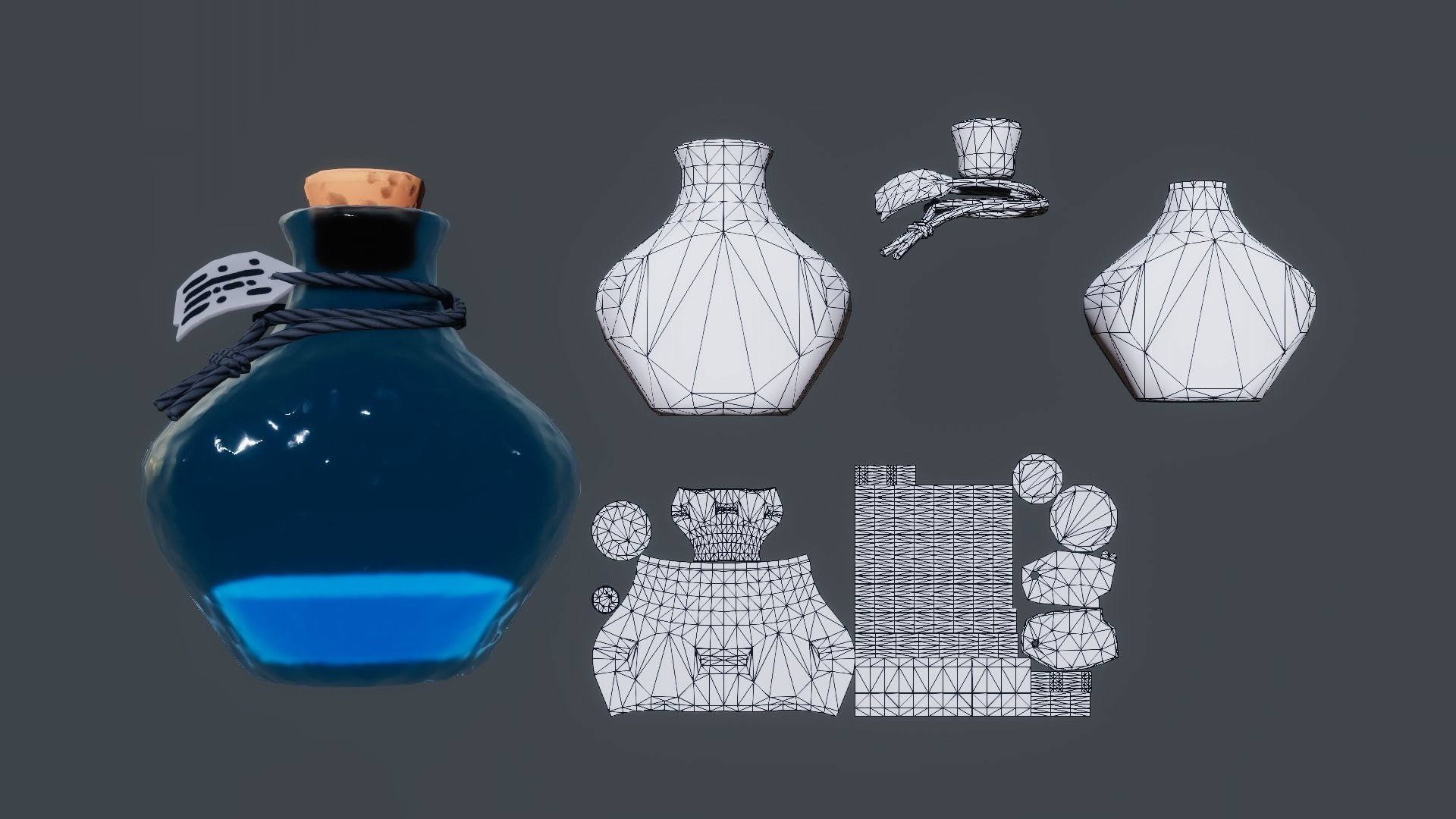 Potion Low-poly 3D model_2