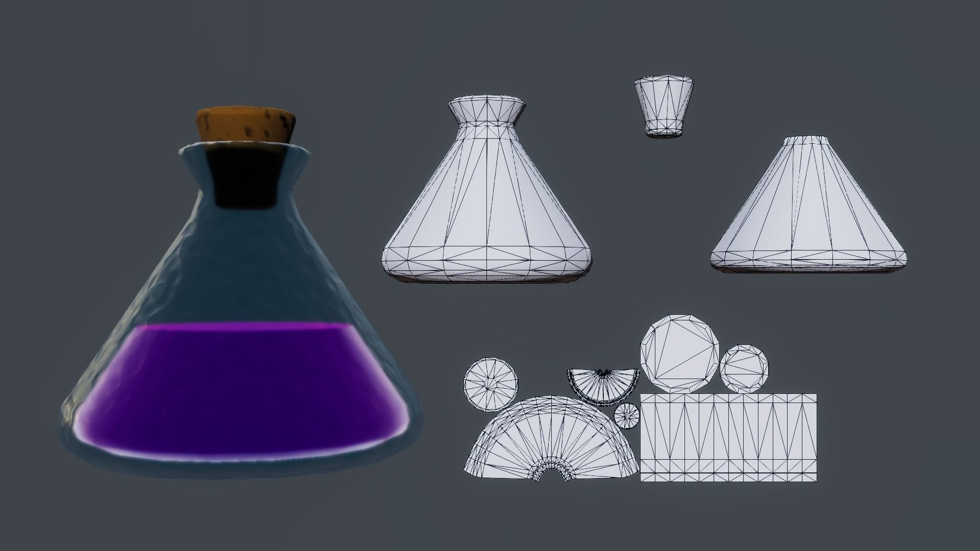 Potion Low-poly 3D model_5