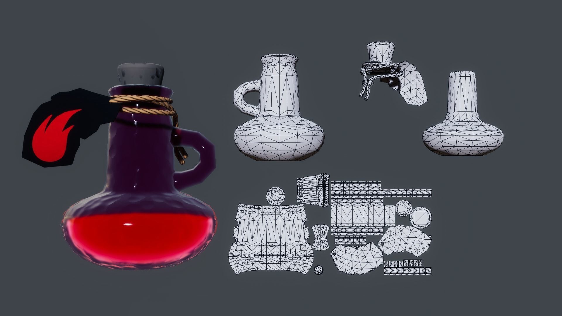 Potion Low-poly 3D model_13
