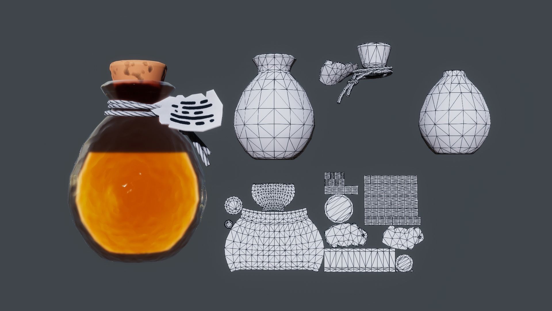 Potion Low-poly 3D model_4