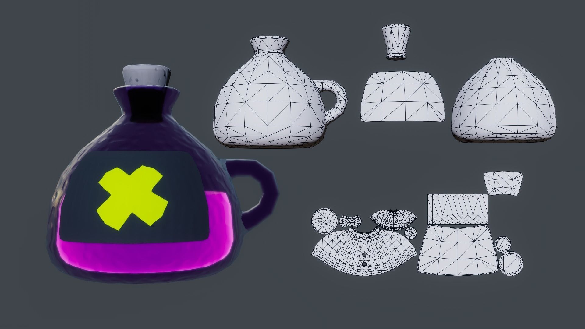 Potion Low-poly 3D model_6