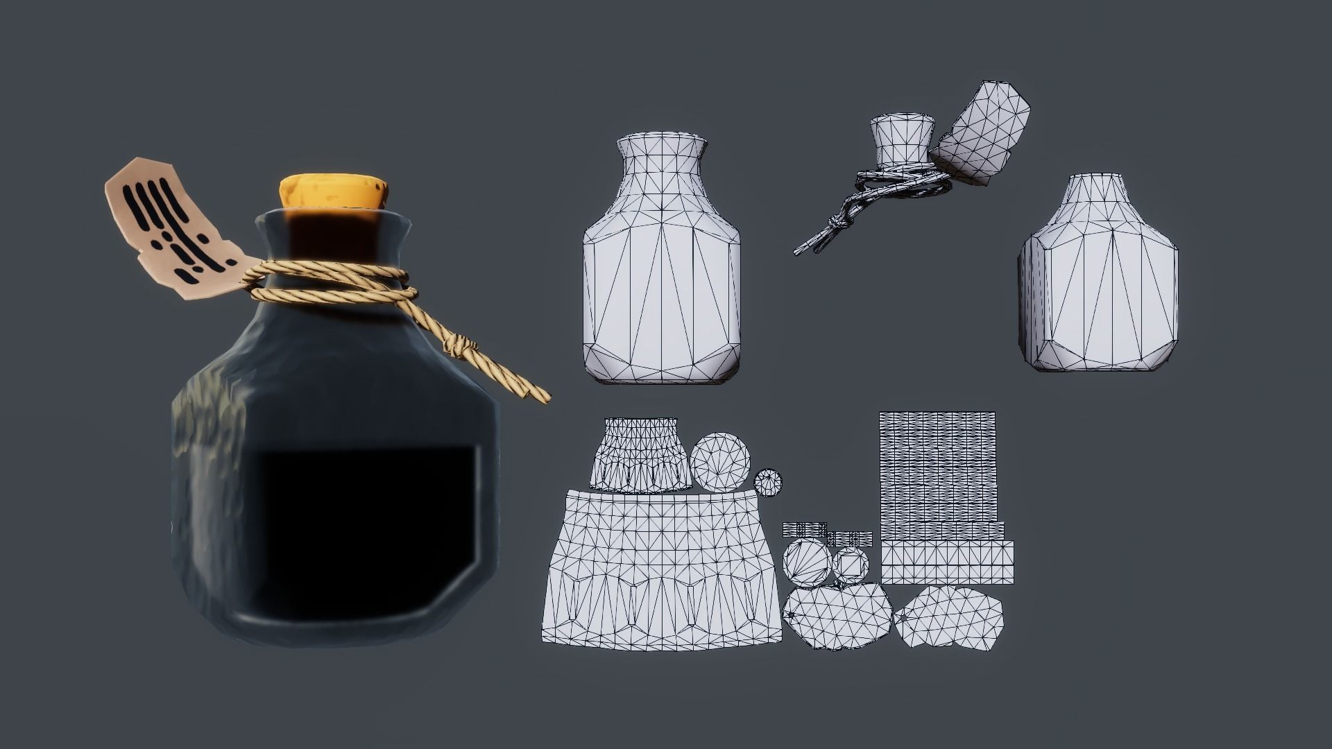 Potion Low-poly 3D model_16