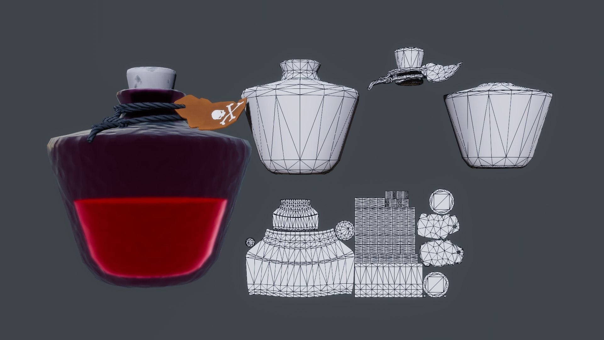 Potion Low-poly 3D model_7