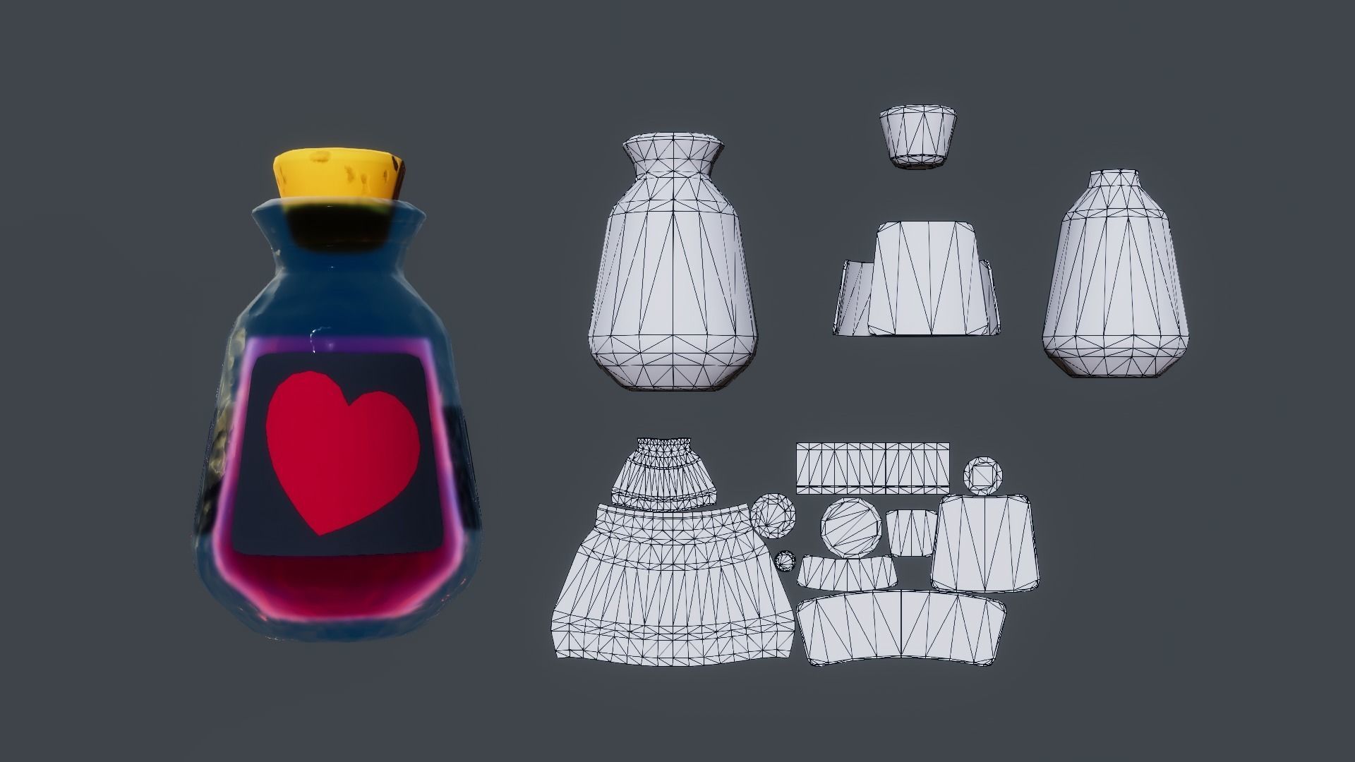 Potion Low-poly 3D model_3