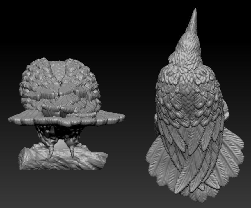 Crow miniature 3D print model_2