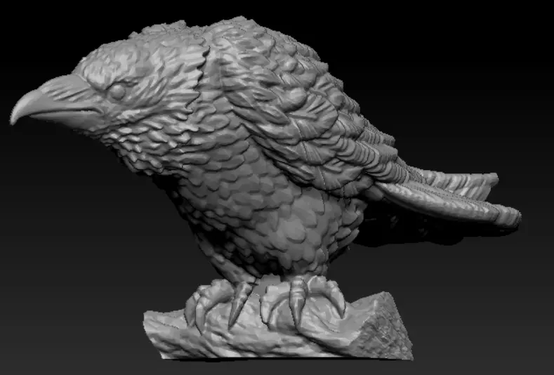 Crow miniature 3D print model_0