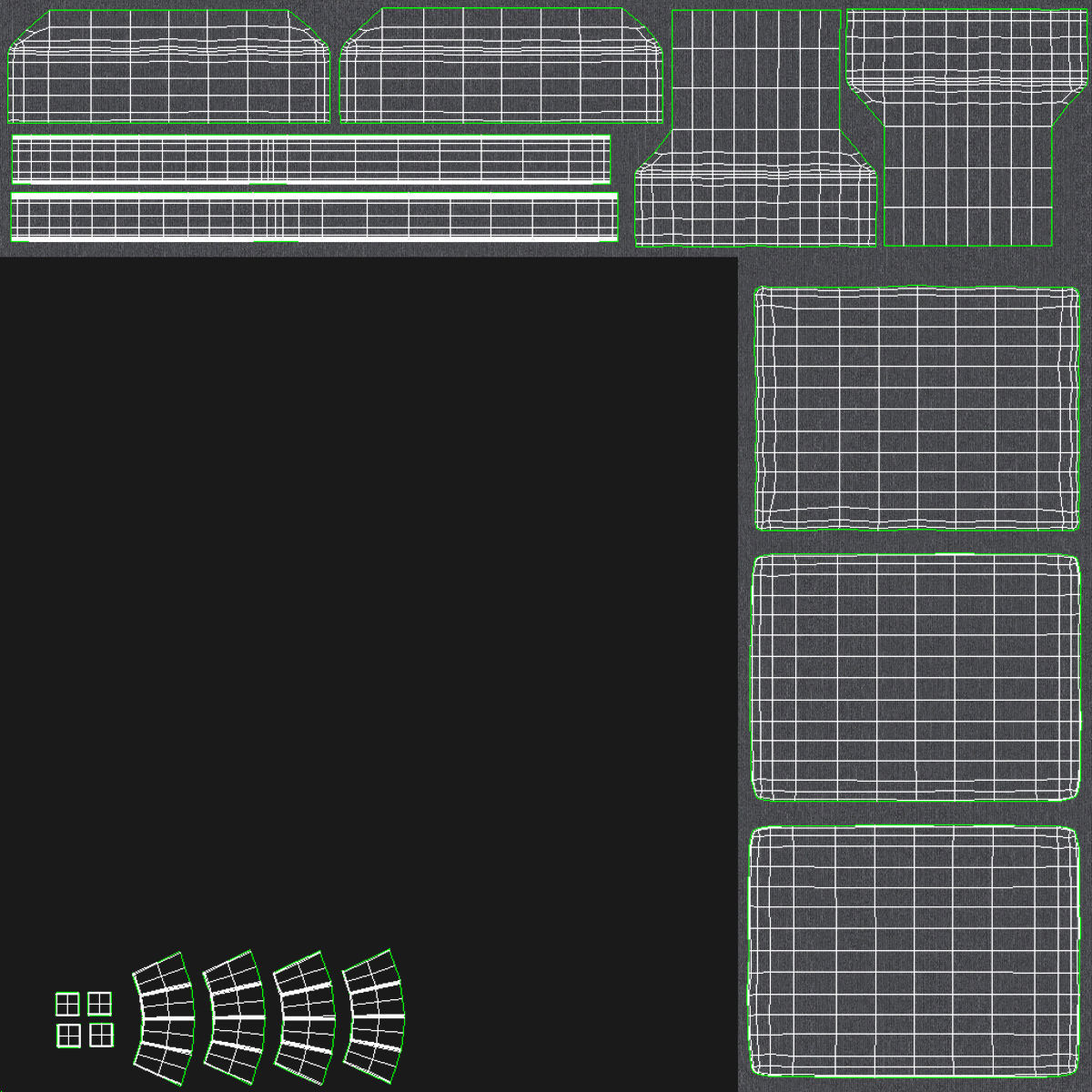 Ottoman - Set Part 4 Low-poly 3D model_7