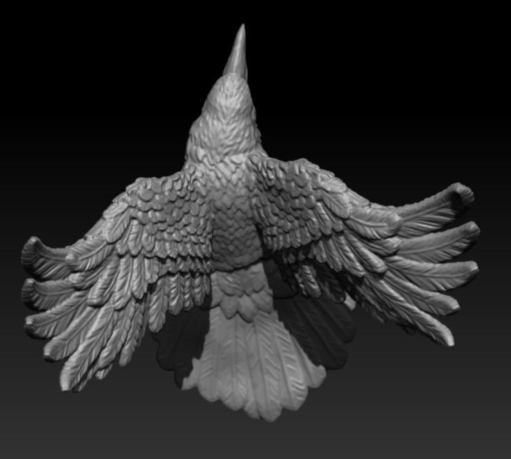 Crow miniature 3D print model_4