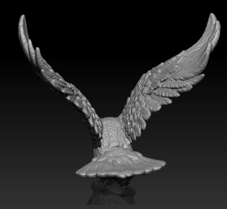 Crow miniature 3D print model_3